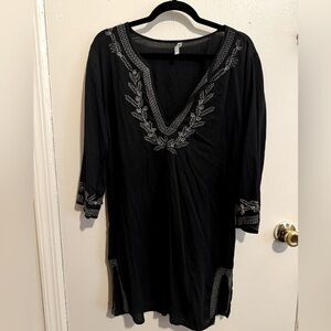 Sheer embroidered tunic